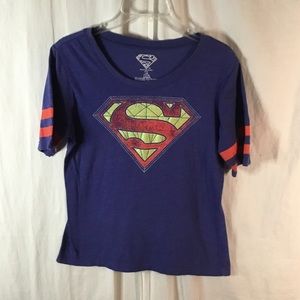 Superman women’s dc comics tee shirt rn55219 large(11/13)juniors red yel…